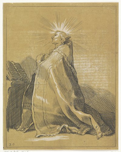 Knelende helgen i bønn av Frederick Bloemaert