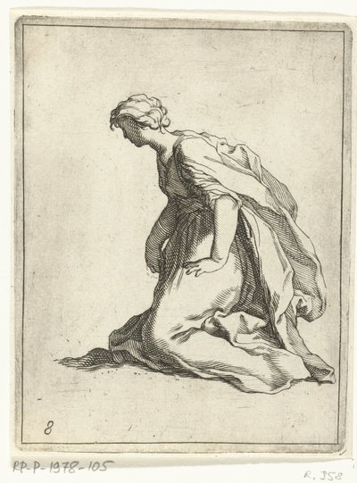 Knelende ung kvinne 15 små figurer (serietittel) av Frederick Bloemaert