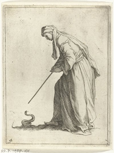 Kvinne med en slange 15 små figurer (serietittel) av Frederick Bloemaert