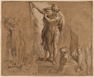 Døperen Johannes av Frederick Bloemaert after Parmigianino