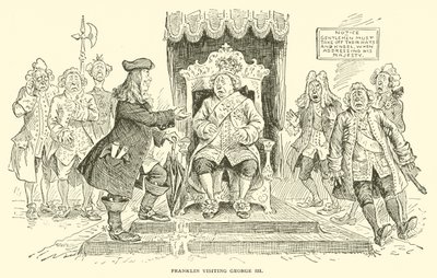 Franklin besøker George III av Frederick Burr Opper