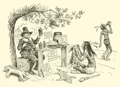 Puritanerne bytter med indianerne av Frederick Burr Opper
