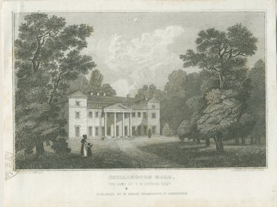 Chillington Hall: gravering, nd [1830] (trykk) av Frederick Calvert