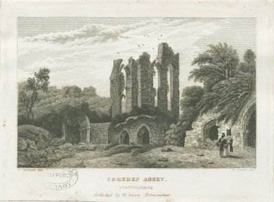 Croxden Abbey: gravering, nd [c 1830] (trykk) av Frederick Calvert