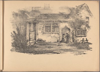 En av en serie med seksti skisser av hytter. London, 1825. av Frederick Calvert