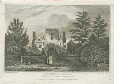 Stourton Castle: gravering, nd [c 1830] av Frederick Calvert