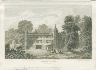 Tixall Hall - Gatehouse: gravering, nd [c 1830] (trykk) av Frederick Calvert