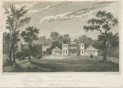Tixall Hall: gravering, nd [c 1830] (trykk) av Frederick Calvert