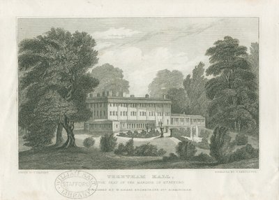 Trentham Hall: gravering, nd [c 1830] (trykk) av Frederick Calvert