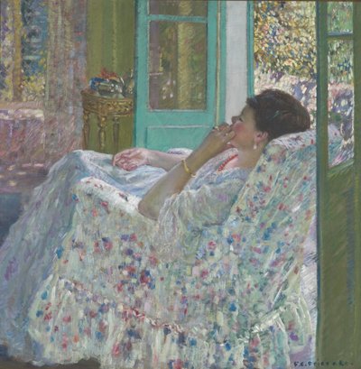 Ettermiddag - Gult rom av Frederick Carl Frieseke