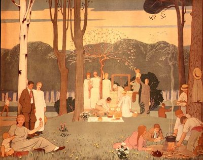 Piknikscene (plakat) av Frederick Cayley Robinson