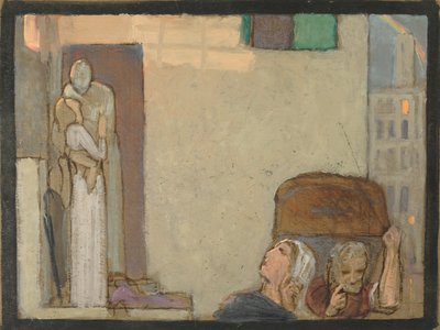 Studie for The Farewell, ca. 1907 (tempera på papir) av Frederick Cayley Robinson