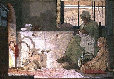 Studie for "Fostermoren" av Frederick Cayley Robinson