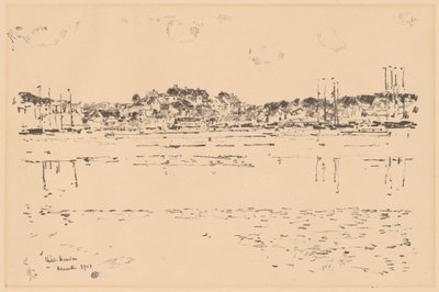Indre havn, 1918. av Frederick Childe Hassam