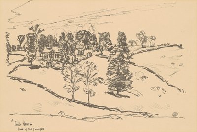 Det lille skolehuset, Land of Nod, 1918. av Frederick Childe Hassam