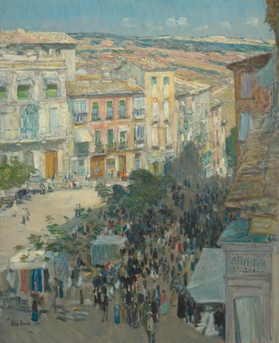 Utsikt over en sørfransk by, 1910. av Frederick Childe Hassam