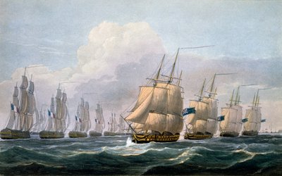 Kaptein Beresford i HMS Theseus leder sin skvadron av skip fra 