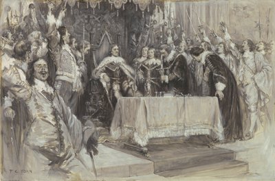 Den andre installasjonen av Cromwell som beskytter, i Westminster Hall, 26. juni 1657 av Frederick Coffay Yohn