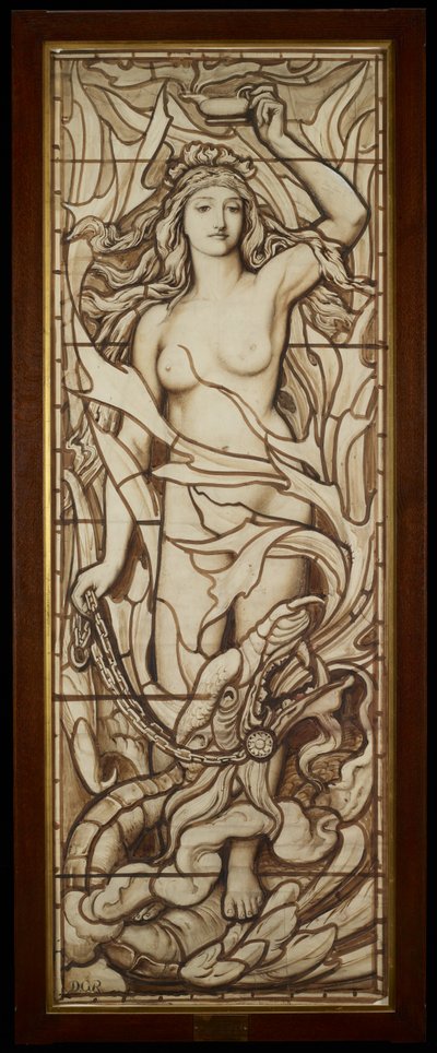 Fire, fra serien The Four Elements, ca. 1888-89 (penn og blekk med vask over blyant på papir) av Frederick G. Smith