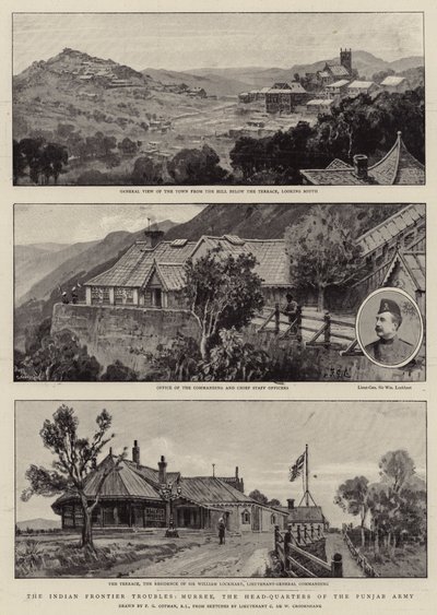 The Indian Frontier Troubles, Murree, hovedkvarteret til Punjab-hæren av Frederick George Cotman