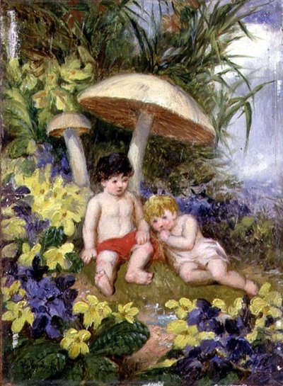 The Four Seasons: Spring (olje om bord) av Frederick Gerald Kinnaird