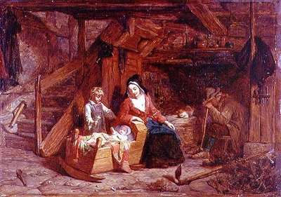 Et hytteinteriør av Frederick Goodall