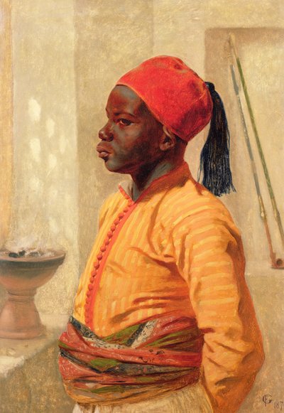 Halvlengde portrett av en arabisk gutt av Frederick Goodall