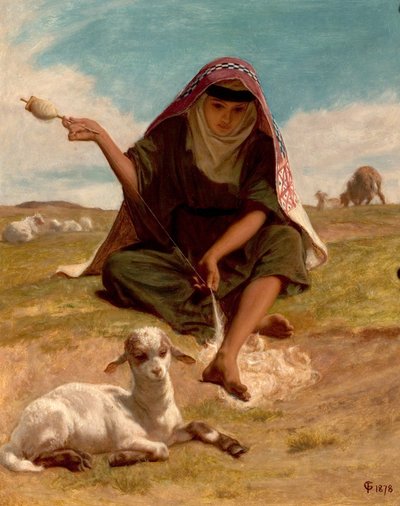 Distaffarbeideren, 1878 av Frederick Goodhall