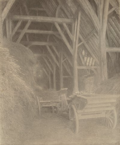 Great Cokkeswell Barn (nær Kelmscott): Interiør av Frederick H. Evans