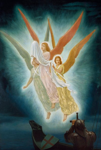 Lancelots visjon om den hellige gral av Frederick Hamilton Jackson