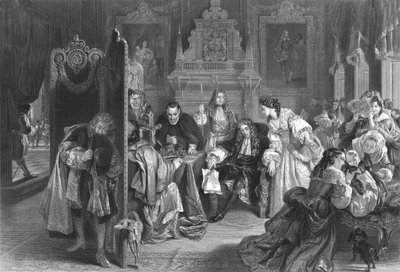 James II mottar nyheter om landingen av prinsen av Orange, c1890 av Frederick Heath