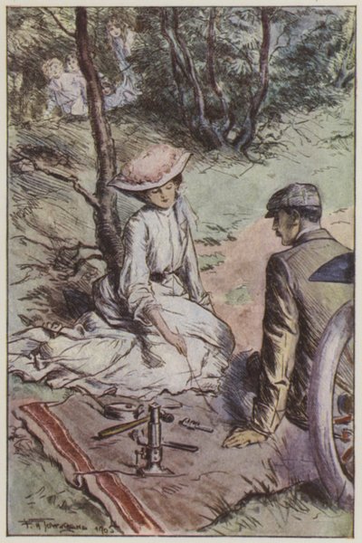 Illustrasjon for They av Rudyard Kipling (farge litho) av Frederick Henry Townsend