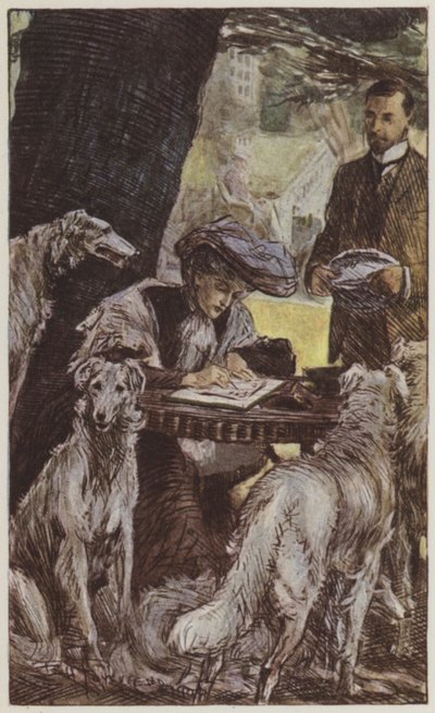 Illustrasjon for They av Rudyard Kipling (farge litho) av Frederick Henry Townsend
