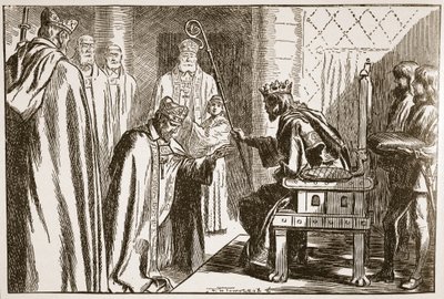 Investiture of a Saxon biskop, illustrasjon fra 