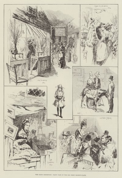 Den irske utstillingen, Fancy Fair på Old Irish Market-Place av Frederick Henry Townsend