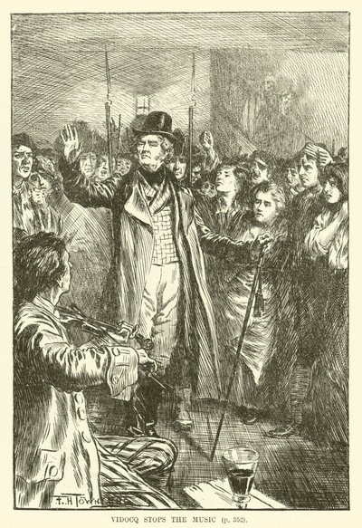 Vidocq stopper musikken (gravering) av Frederick Henry Townsend