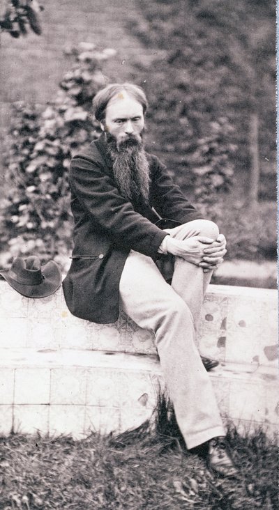 Portrett av Sir Edward Burne-Jones (1833-98) (sepiafoto) av Frederick Hollyer
