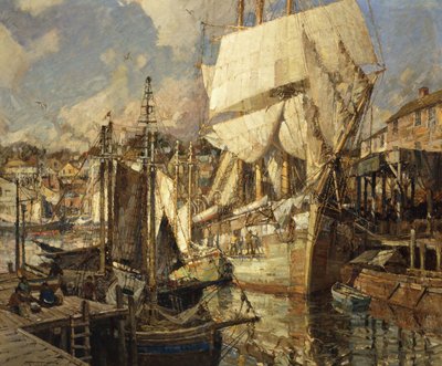 Cadiz saltskip, Gloucester havn av Frederick John Mulhaupt