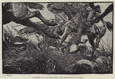 En ladning av Lancers, fra Boers synspunkt (litho) av Frederick Judd Waugh