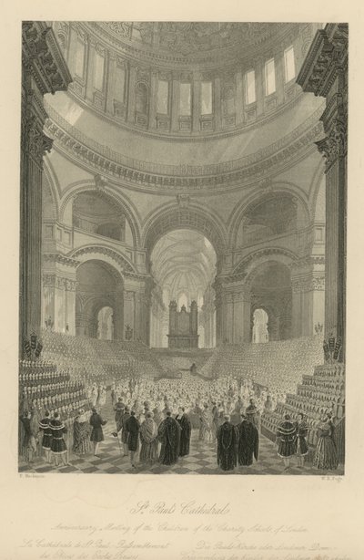 Jubileumsmøte for Children of the Charity Schools of London av Frederick Mackenzie