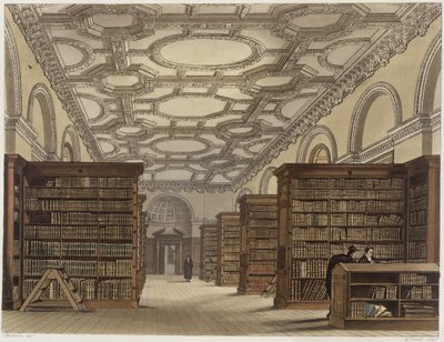 Interiør av Public Library, Cambridge, fra 