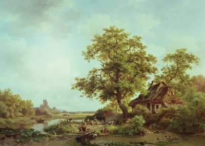 Et skogkledd landskap av Frederick Marianus Kruseman