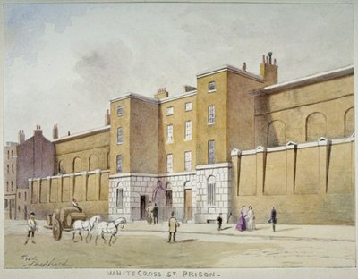 Utsikt over Whitecross Street Prison for debitors, London, c1840 av Frederick Napoleon Shepherd