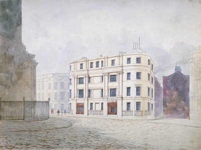 Utsikt mot sør ved vestenden av King William Street, City of London, 1850 av Frederick Napoleon Shepherd