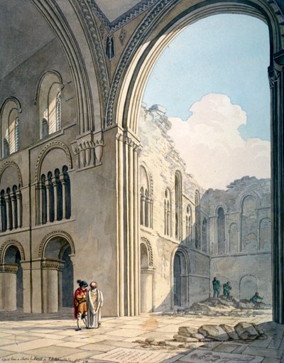 Kor fra Church of St Bartholomew-the-Great under reparasjoner, Smithfield, City of London, 1815 av Frederick Nash