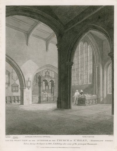 Church of St Helen, Bishopsgate Street, London av Frederick Nash