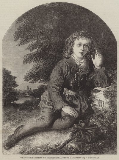 Whittington hviler på Highgate-Hill av Frederick Newenham
