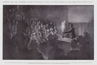 Sir Robert Ball foreleser for barn ved Royal Institution (litho) av Frederick Pegram