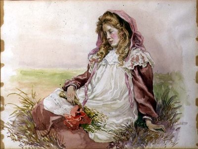 Jente med valmuer av Frederick S. Lewis