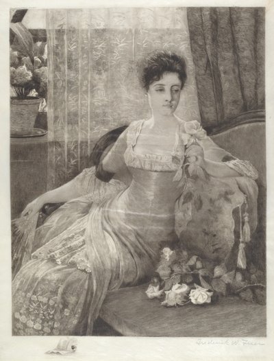 Uten tittel (Girl on a Couch) av Frederick W. Freer